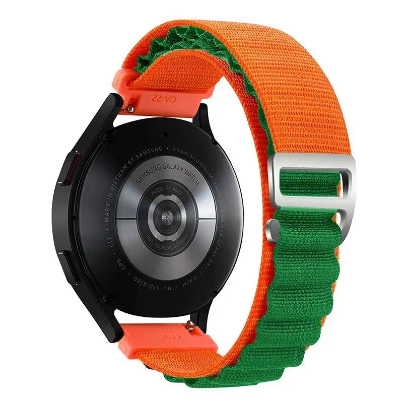 Nylon Alpine Loop Wristband for Samsung Galaxy Watch 6/4/5/Pro/Classic (45mm, 44mm, 40mm, 20mm, 22mm), Compatible with HUAWEI GT 2e/3, Band Color: Parallel Import