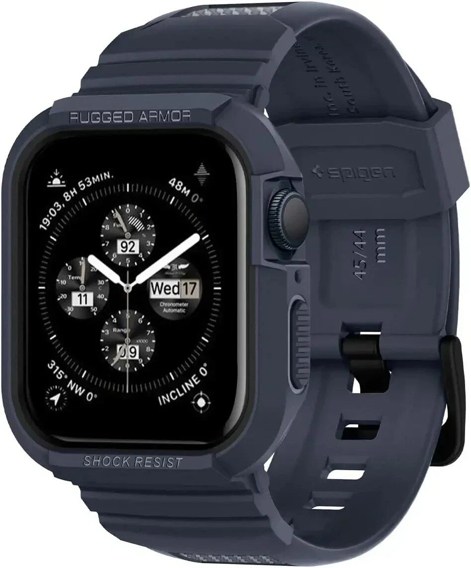 Rugged Armor Pro Rubber Case with Band for Apple Watch Ultra 2 (49mm/45mm), Series 9/8/SE2/7/6/SE/5/4 (44mm/41mm/40mm/38mm) - Parallel Import