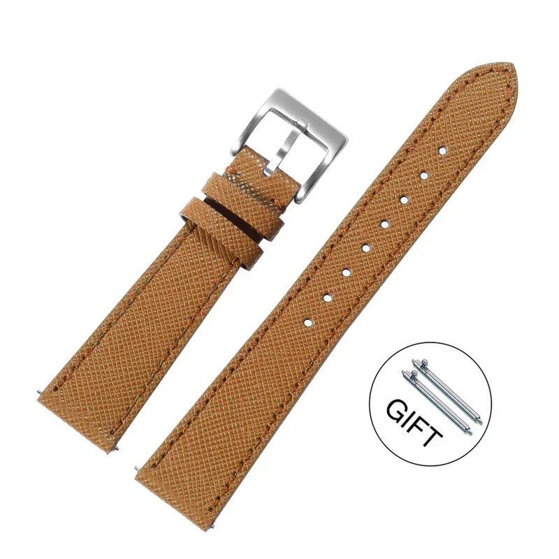 Genuine Leather Universal Watch Band for Samsung Galaxy Watch 7/6/5/4 (18mm, 22mm, 20mm, 40mm, 44mm), Quick Release Bracelet, Band Color: mm, Parallel Import