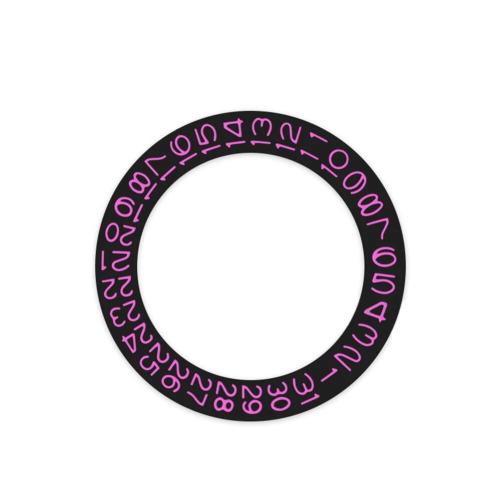 Round Calendar Disc with Date Display at 3 o'clock, Day Wheel Calendar Plate, and Date Disc for NH35 and NH36 Movements, Color: Black, Parallel Import