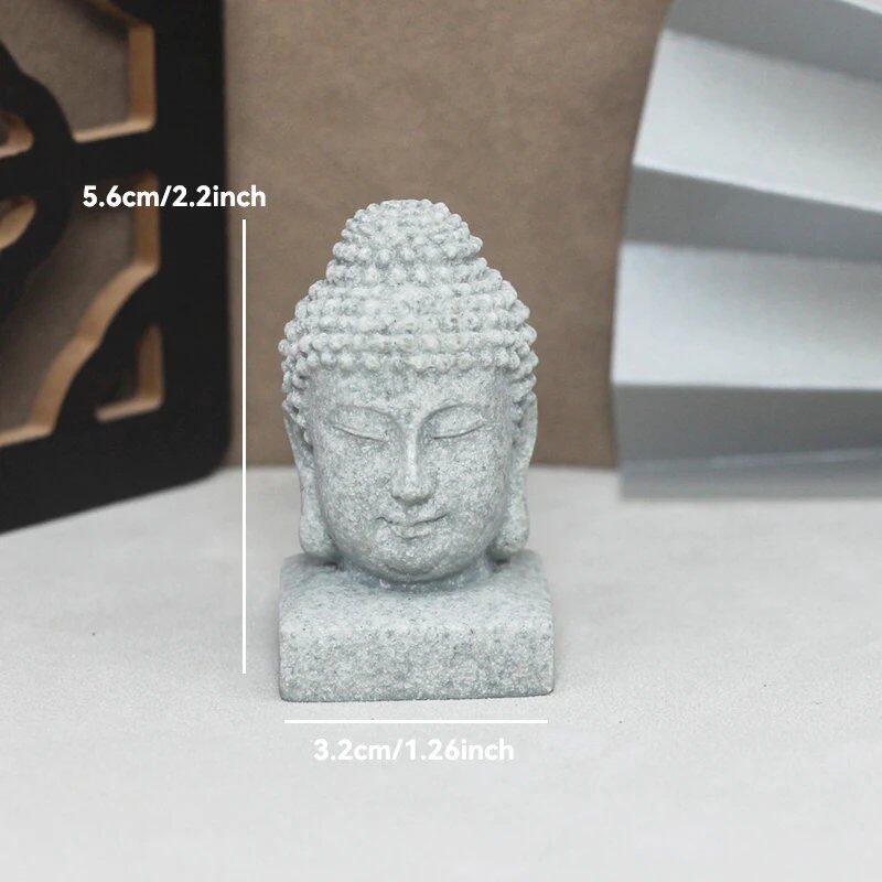 仏像ストーン彫刻 小さな僧侶 チベット仏教フィギュア 禅ガーデンオーナメント 瞑想 ホームアクアリウム装飾 並行輸入品