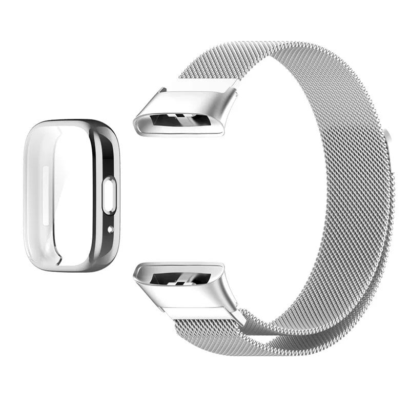 Metal Band for Redmi Watch 3 - Milanese Magnetic Loop Strap with TPU Case & Screen Protector, Redmi Watch 3 Compatible Bracelet, Size: Redmi Watch 3; Band Color: Parallel Import