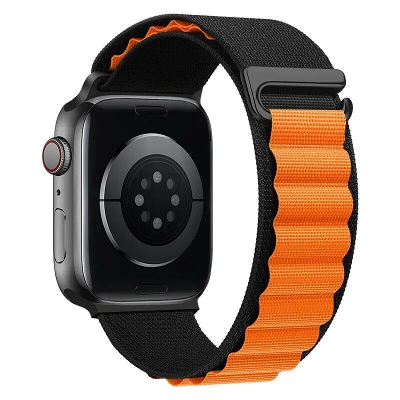 Apple Watch Ultra用アルパインループストラップ - 49mm 45mm 44mm 42mm 41mm 40mm対応 メタルCフックバンド(iwatch SE/シリーズ9/8/7/6/5/4/3互換) バンドカラー:mm 並行輸入品