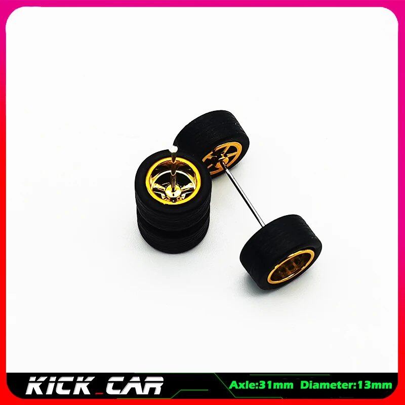 1/64 scale model car wheels with rubber tires, set of 4, ABS plastic, basic conversion parts for Hot Wheels, Tomica, and Mini GT. Color: WTS. Ships from: Parallel import.