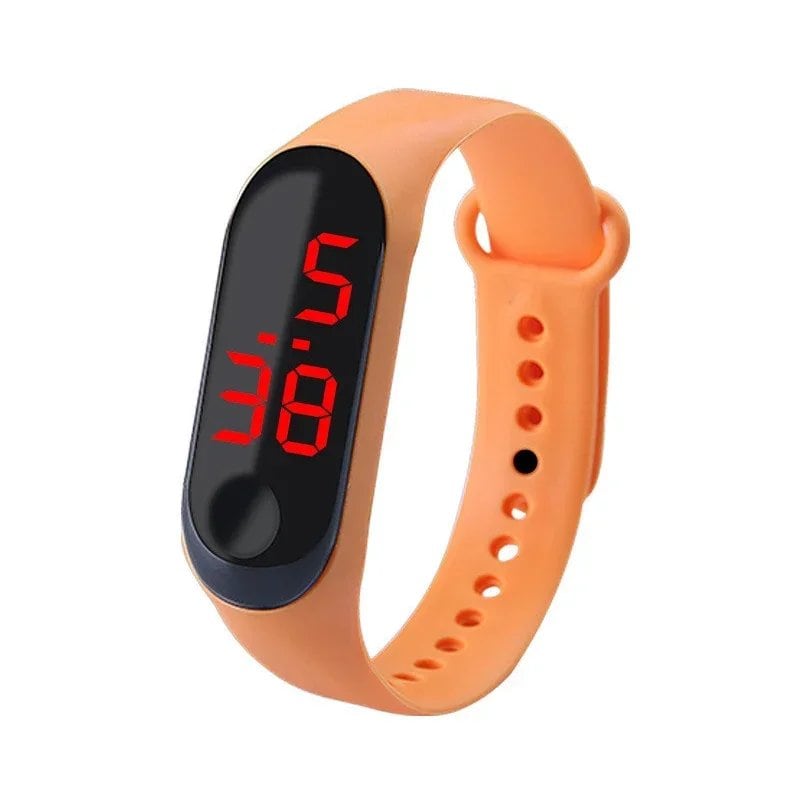 Kids' Fashion Sports Watch, Waterproof LED Digital Wristwatch with Ultra-Lightweight Silicone Slap, Unisex, for Kids and Teens, Parallel Import