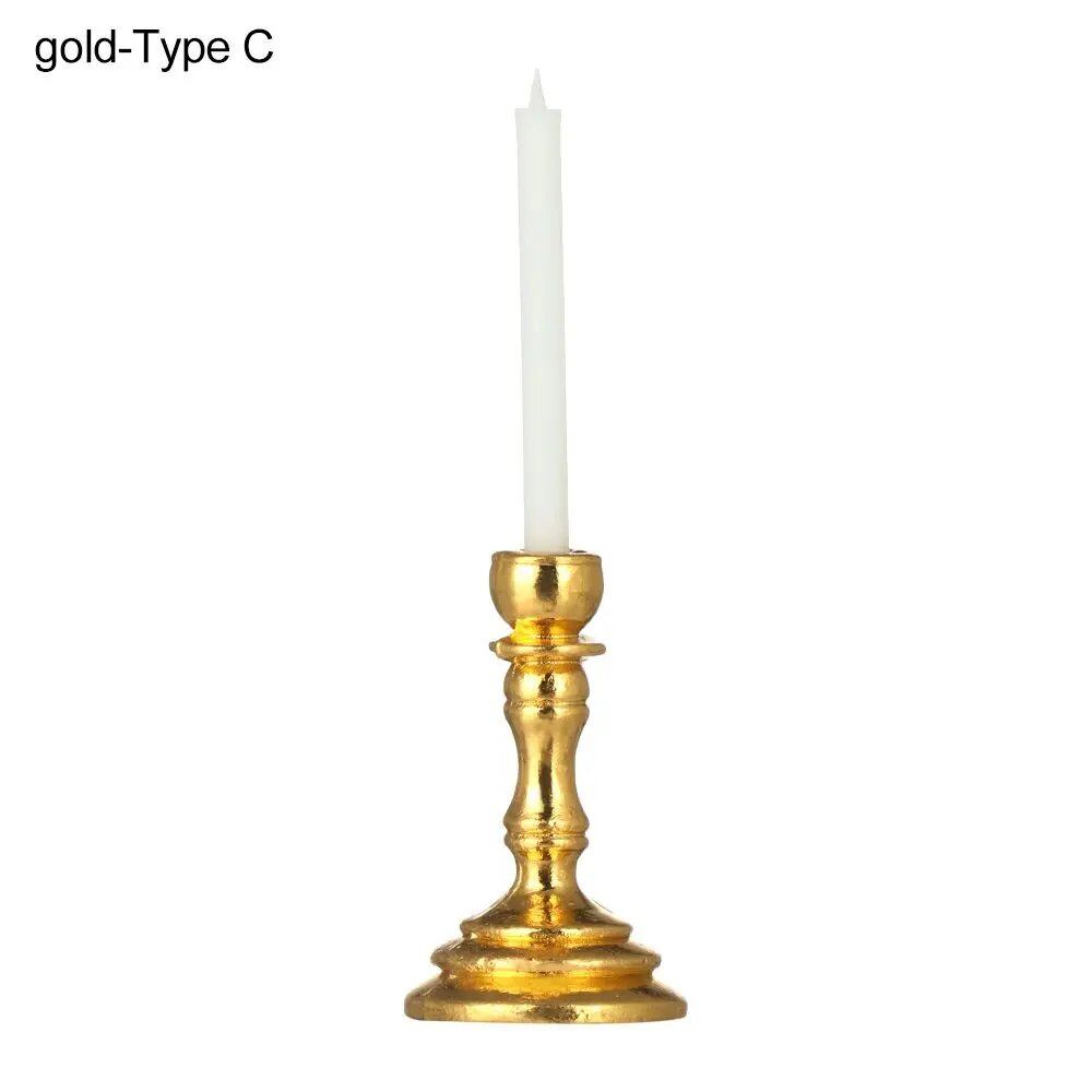 1/12 Scale Miniature Candlestick, Candle Stand for Dollhouses, Furniture, Toy, Pretend Play, Dollhouse Decoration, Accessory, Parallel Import