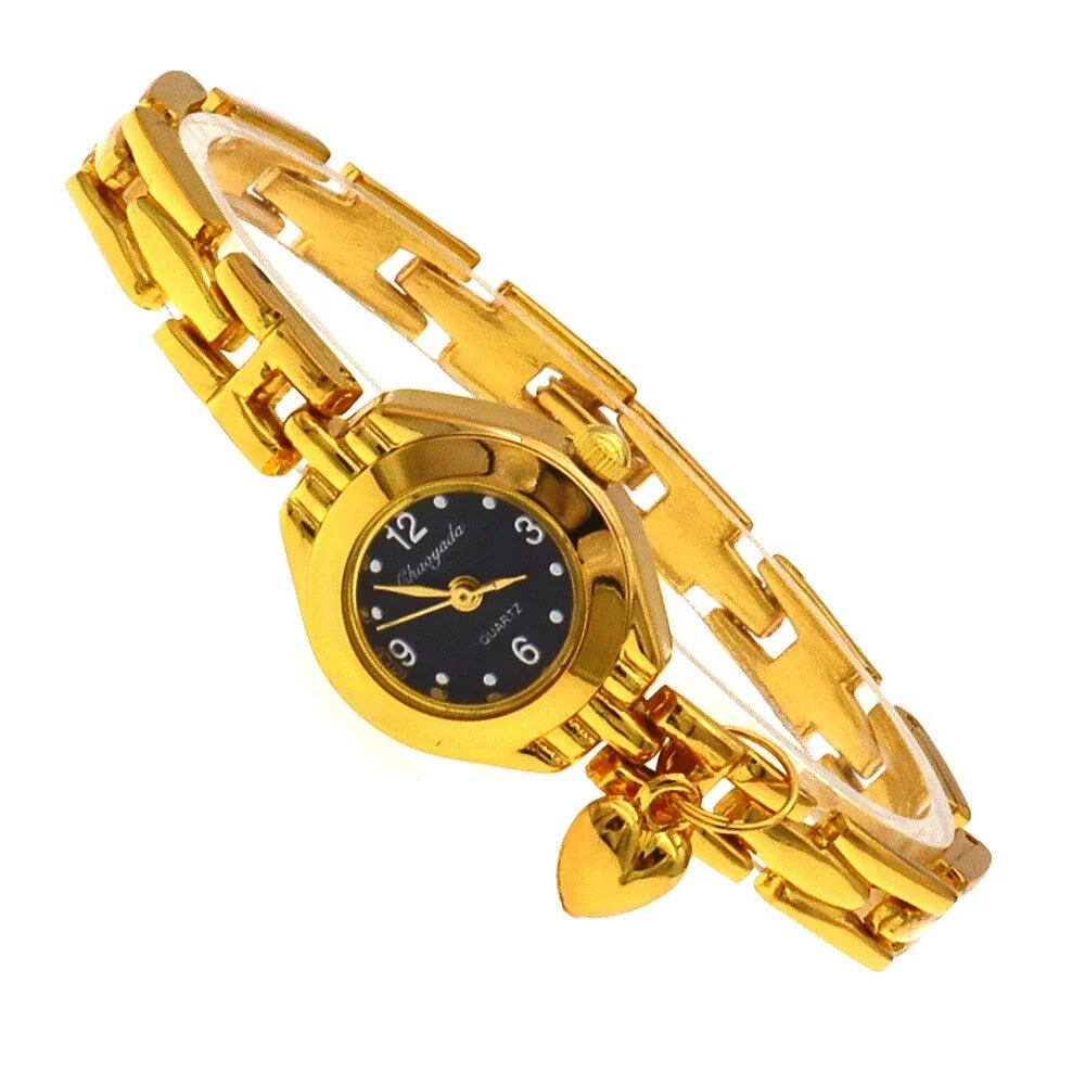 Cute, simple, and elegant small women's watch. Luxury brand gold quartz watch for women. Color: 136. Parallel import.