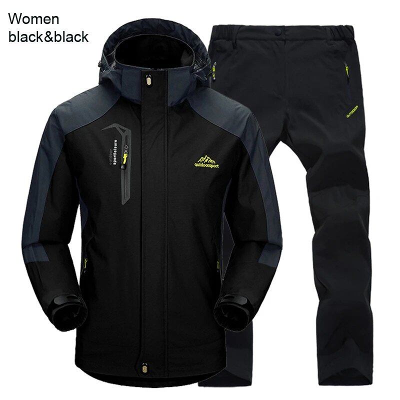 TRVLWEGO Women's Jacket & Pants Hiking Set, Camping, Spring/Autumn Outdoors, 20,000mm Waterproof, Windbreak Suit, Trekking Coat & Trousers, Size: Parallel Import