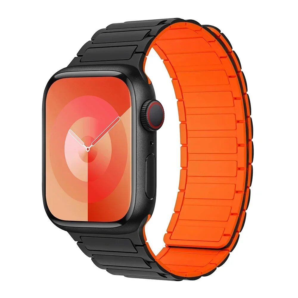 Magnetic Loop Band for Apple Watch, Compatible with 44mm, 40mm, 49mm, 45mm, 41mm, and 38mm Silicone Straps, Compatible with iWatch Series 9/8/7/6/5/4/3/SE/Ultra 2, Parallel Import