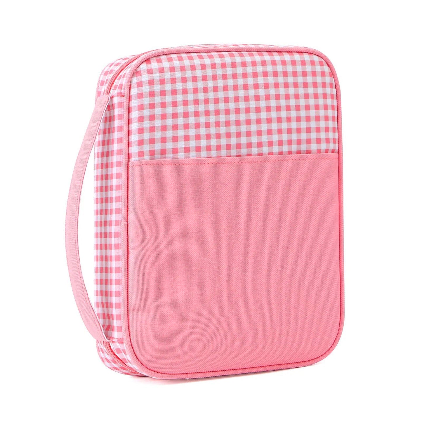 Lightweight Plaid Bible Cover with Handle, Book Bag with Font Pocket, Stylish Protective Book Case for Women and Teens, Perfect Gift, Color: Imported