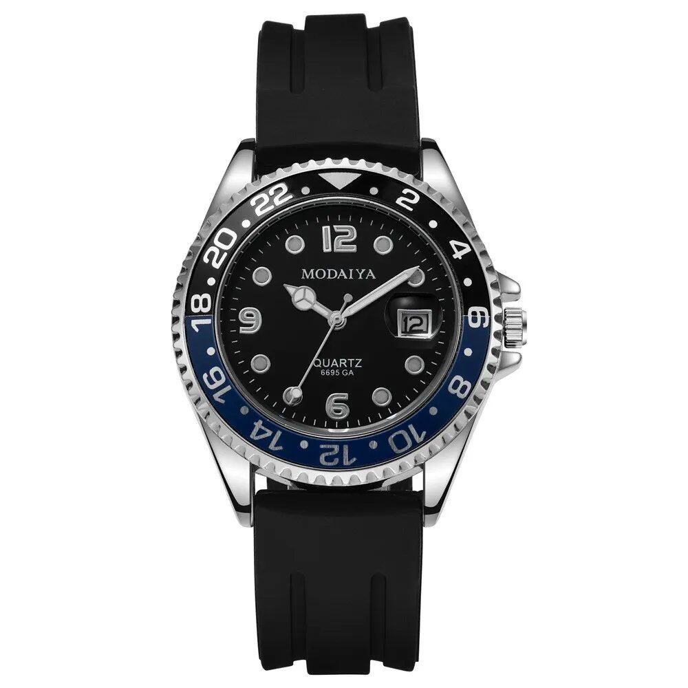 Men's Sports Watch, Fashionable, Simple Design, Luminous Quartz Watch, Casual, Silicone Strap, Gift, Wristwatch, Color, Parallel Import