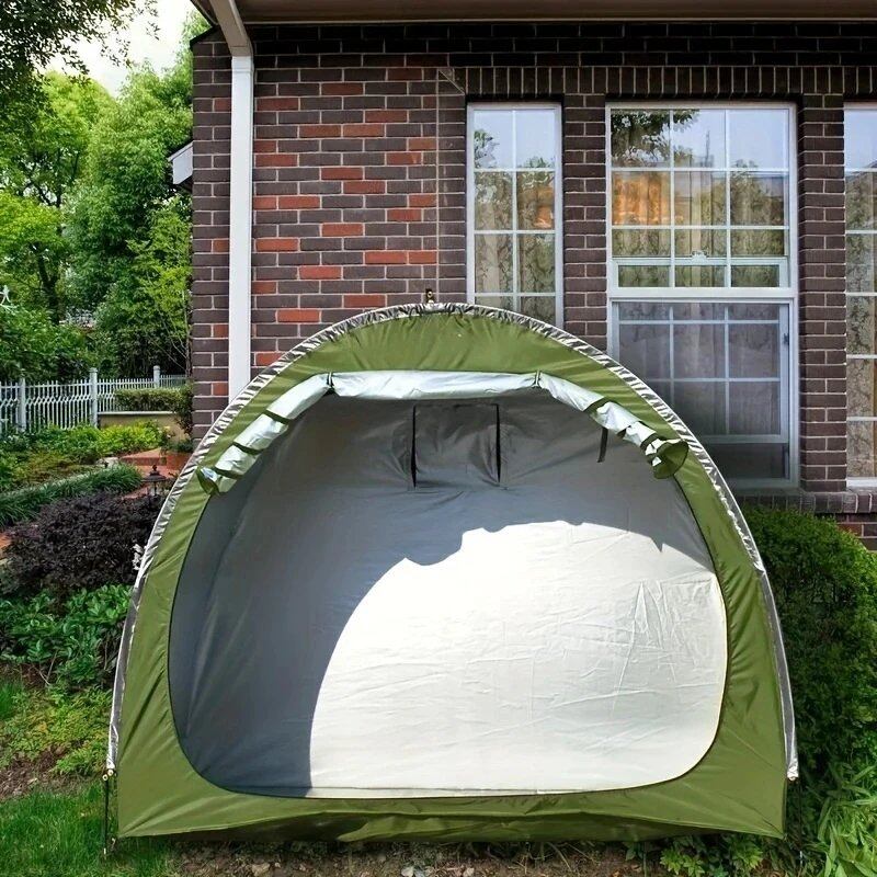 Waterproof Bicycle Tent for Outdoor Storage, 420D Waterproof Silver-Coated Oxford Cloth, Size: 200cm W x 80cm D x 165cm H; Color: Parallel Import