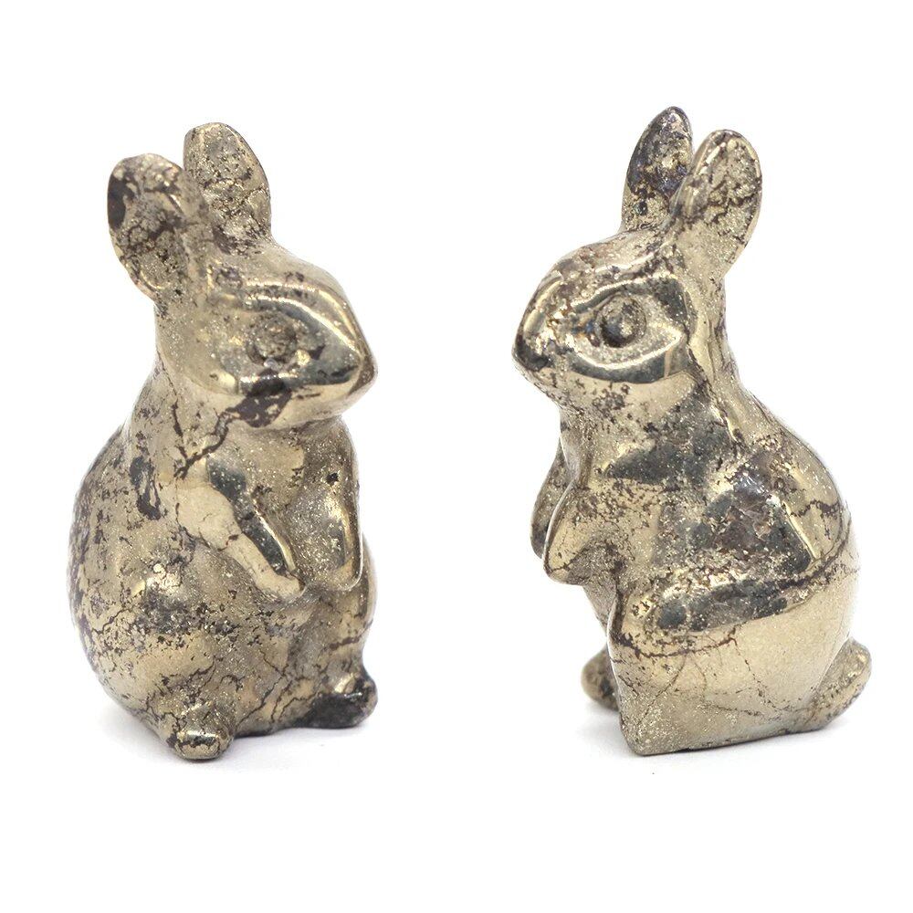 1.5-inch Easter Rabbit Figurine, Micro Landscape with Natural Amethyst and Rose Quartz Carved Healing Crystals, Spiritual Home Decor, Size: Parallel Import