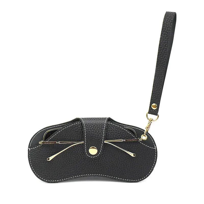 **Stylish PU Leather Eyeglass Case, Portable, Hanging, Sunglasses Storage, Protective Cover**; Ships from: Parallel Import