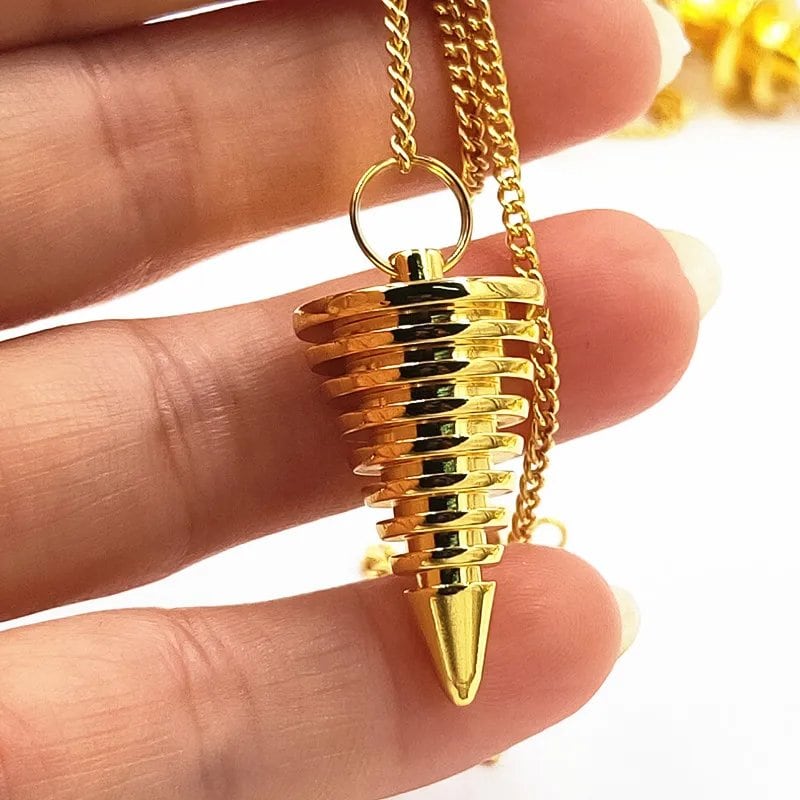 Brass Cone Pendulum Pendulum for Bilocation Divination, Reiki Charm, Metal Divination Healing Pyramid, Spiritual Reiki Charm (Imported)
