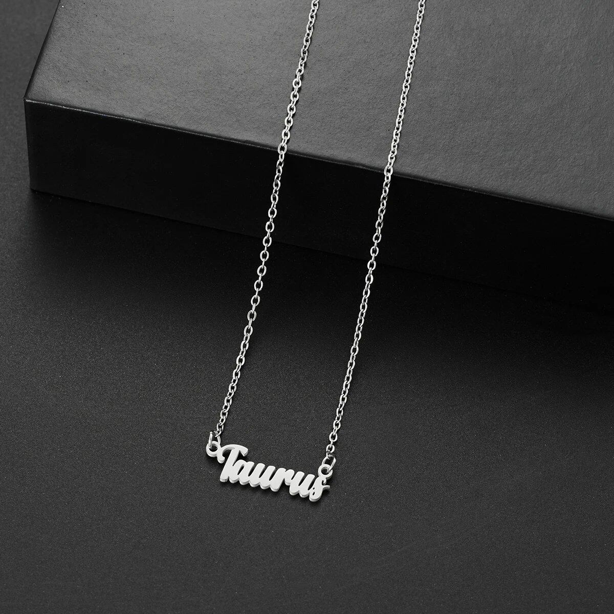 Silver-colored stainless steel star and constellation chain necklace for women, constellation pendant, birthday gift, 45cm long; metal color, parallel import