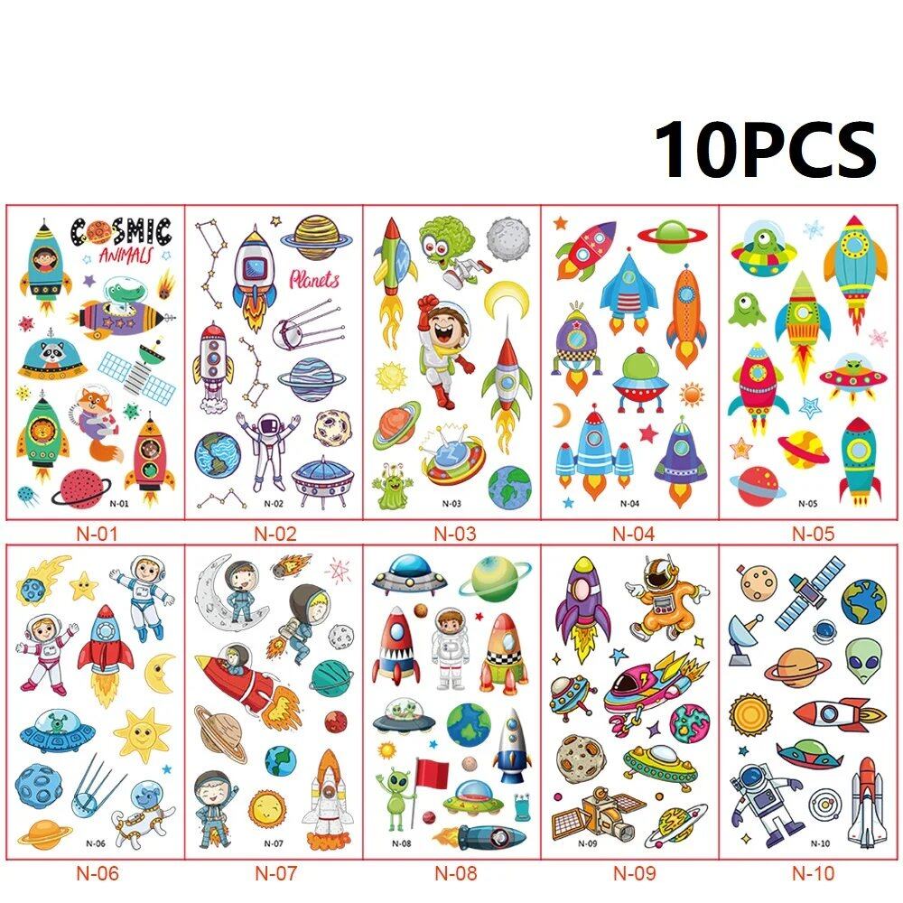 10-Pack Waterproof Temporary Tattoo Stickers for Kids and Soccer Fans, Fake Tattoos for Adults and Kids, Arm Covers, Color: Parallel Import