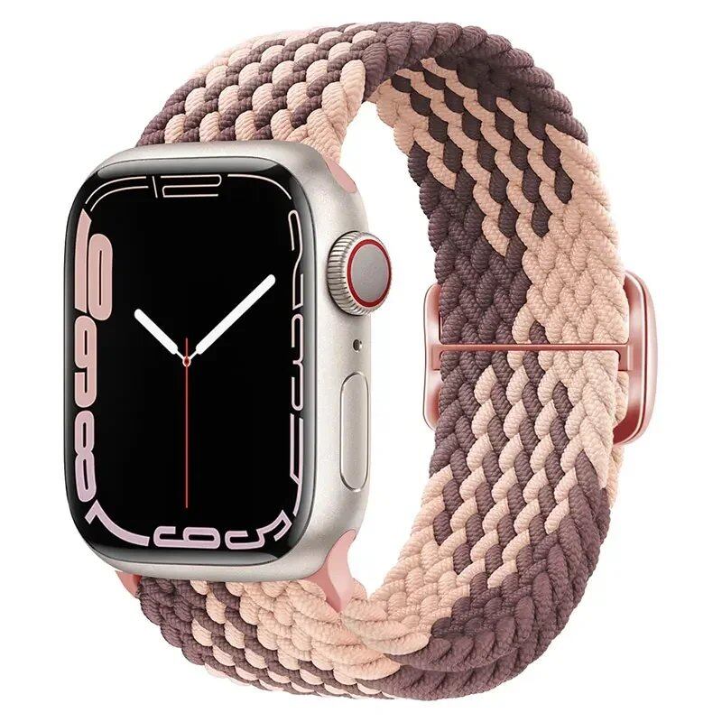 Apple Watch Ultra 2用ナイロンストラップ バンド 49mm 40mm 44mm 41mm 38mm 45mm 伸縮ブレイデッドループ リストバンド iWatch Series 9/8/7/6/SE/5/4対応 バンドカラー:mm 並行輸入品