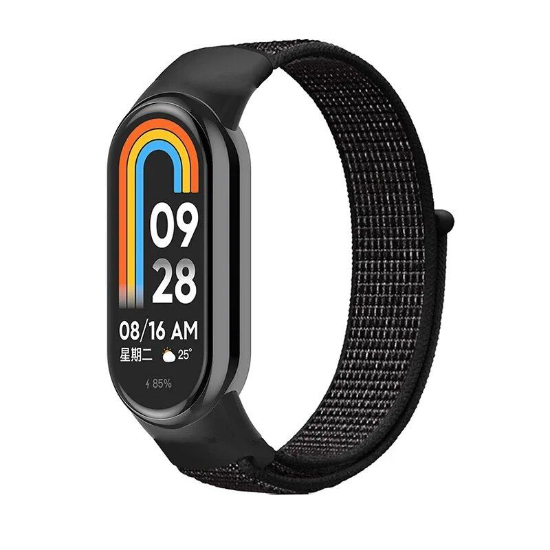 Xiaomi Mi Band 9/8/7/6/5/4/3 対応 ナイロンループストラップ NFCスマートウォッチ用交換バンド スポーツリストバンド サイズ:Mi Band 並行輸入品