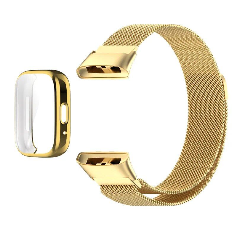 Metal Band for Redmi Watch 3 - Milanese Magnetic Loop Strap with TPU Case & Screen Protector, Redmi Watch 3 Compatible Bracelet, Size: Redmi Watch 3; Band Color: Parallel Import