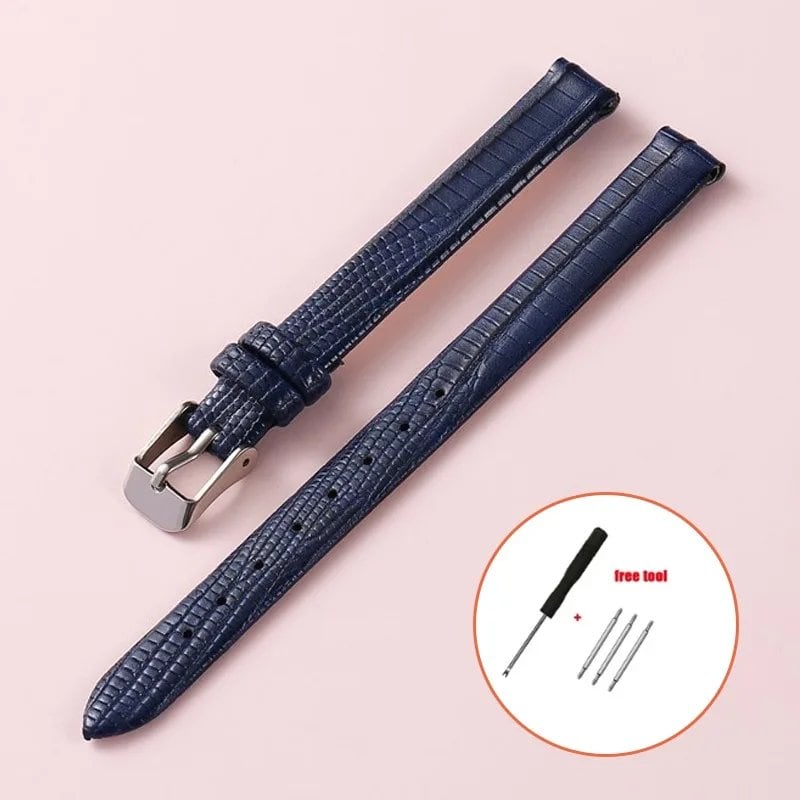Soft Leather Watch Band, Slim Leather Strap, Unisex, High-Quality Sports Wristband, Available in 8mm, 10mm, 12mm, and 14mm Band Colors, Parallel Import