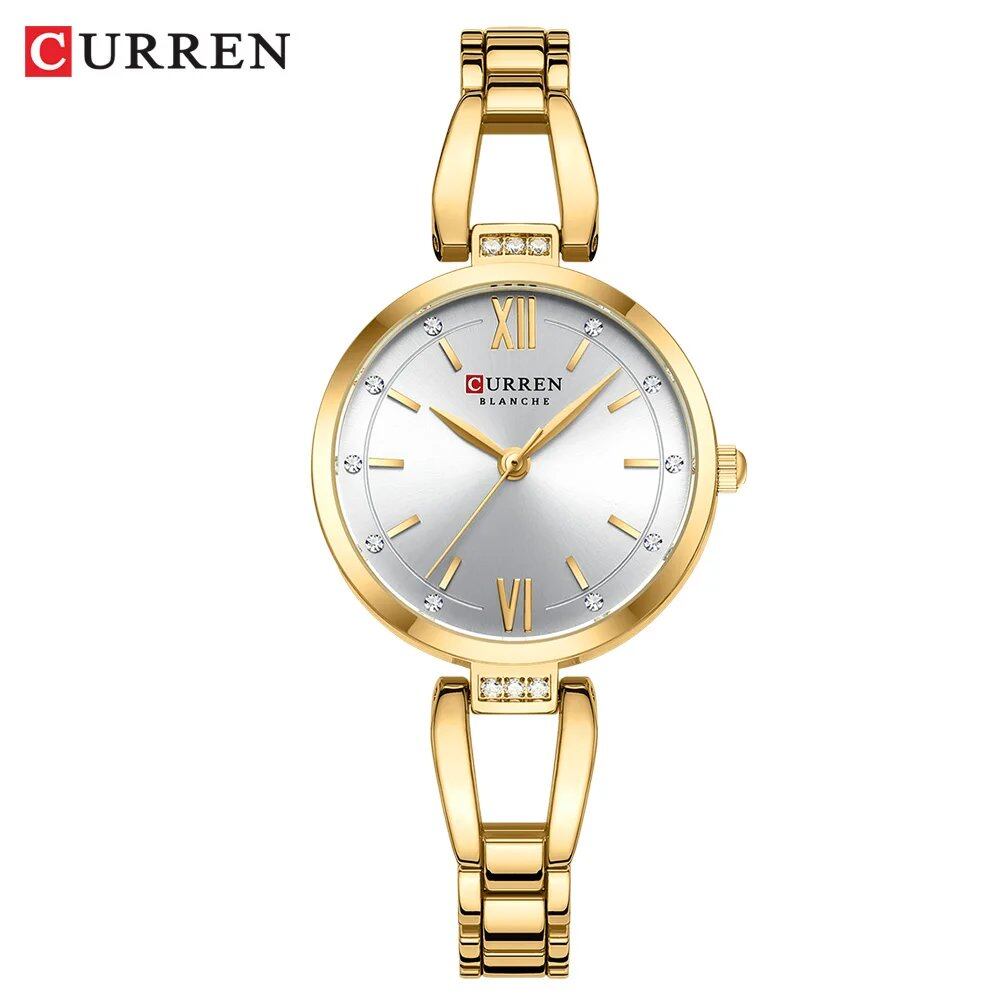 Karen Women's Quartz Watch, Luxury Fashion Rhinestone and Stainless Steel Band, High-Quality, Parallel Import