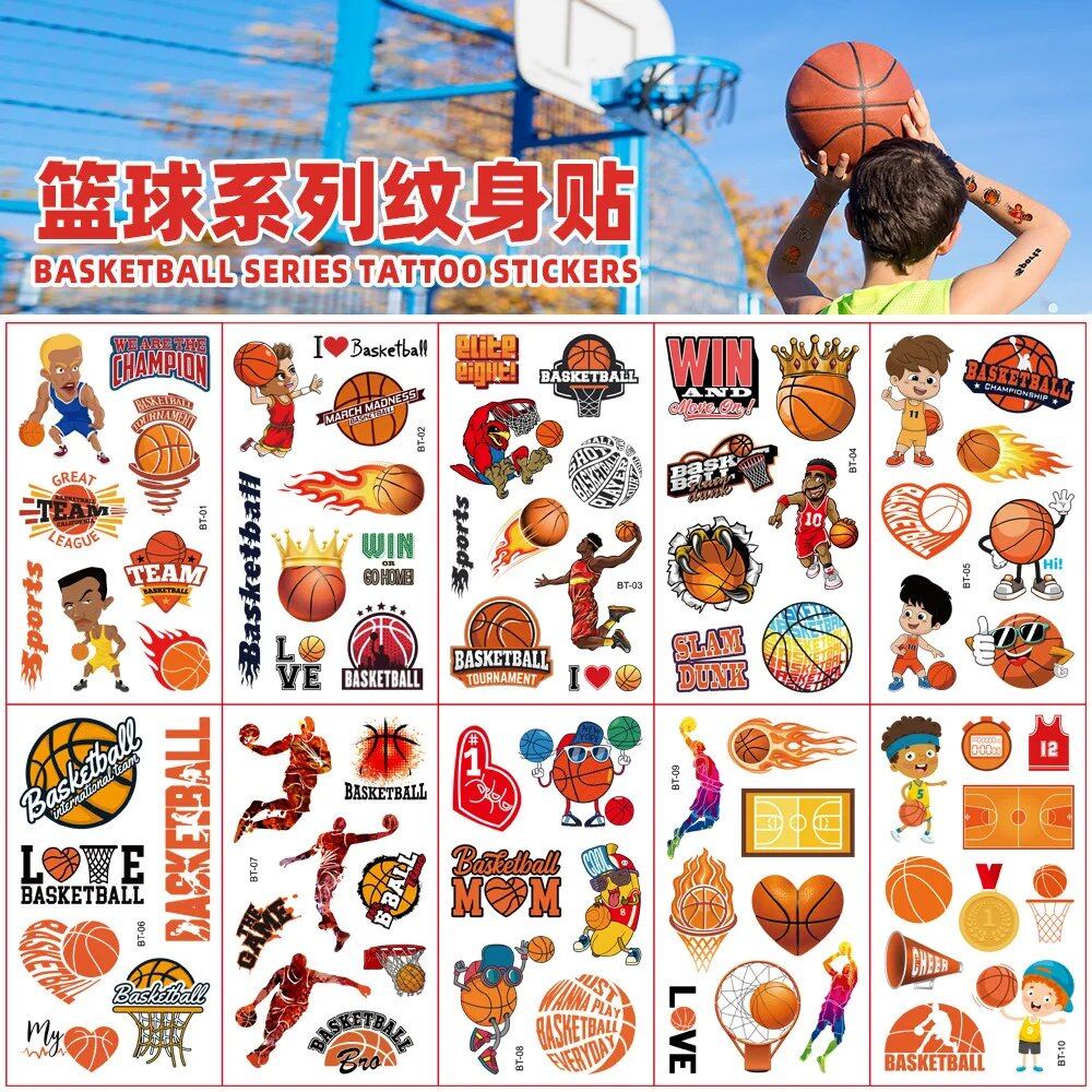 10-Pack Waterproof Temporary Tattoo Stickers for Kids and Soccer Fans, Fake Tattoos for Adults and Kids, Arm Covers, Color: Parallel Import