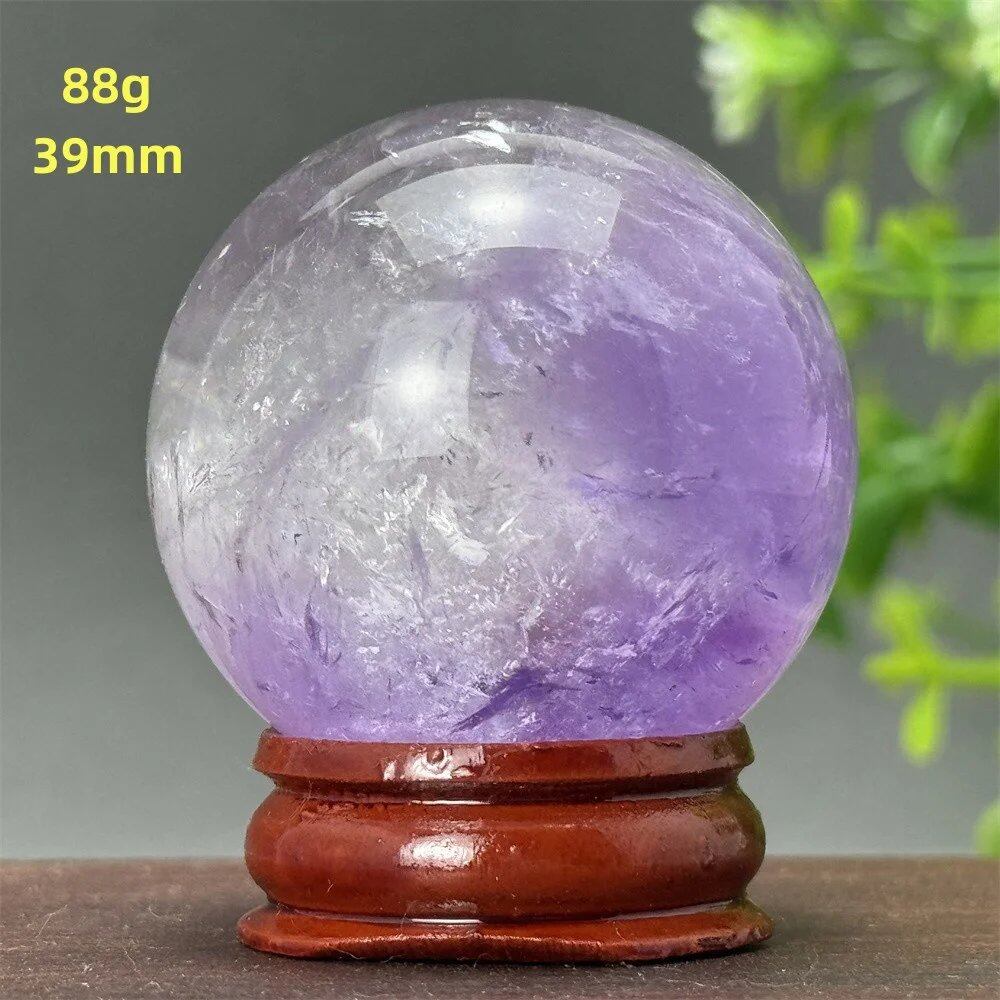 天然アメジスト ボール 水晶玉 ホームオフィスデコレーション エネルギー ウィッカ レイキ スピリチュアル 瞑想 魔術 占い カラー: 並行輸入品