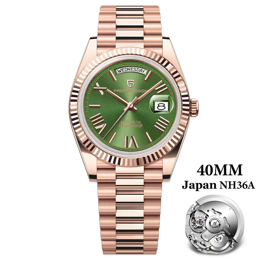 Pagani Design New Luxury Rose Gold DD40 Automatic Men's Watch NH36A Mechanical Stainless Steel Waterproof; Ships from: Parallel Import