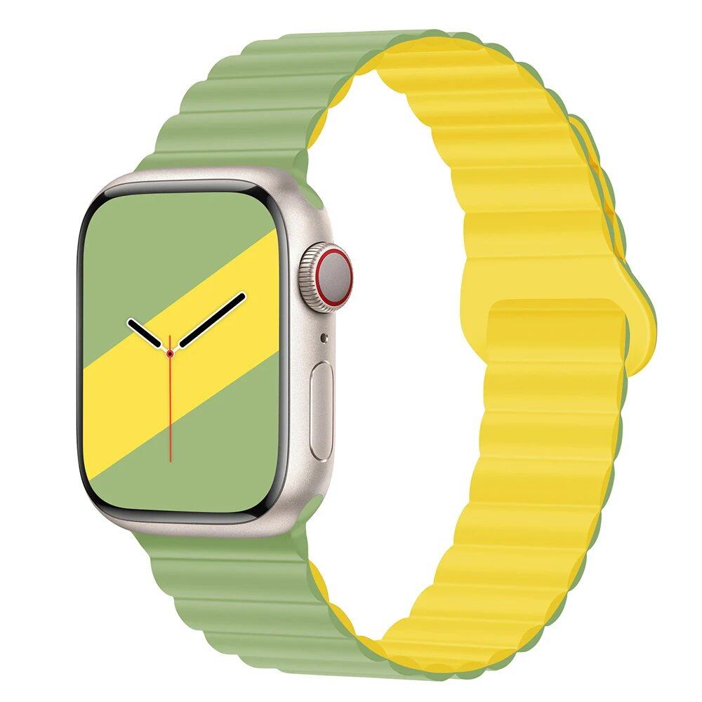 Silicone Loop Magnetic Strap for Apple Watch - Compatible with iWatch Series 8/SE/6/7/Ultra 2/9/10 (44mm/40mm/45mm/49mm/41mm/42mm/46mm) - Band Color: mm; Ships from: Parallel Import