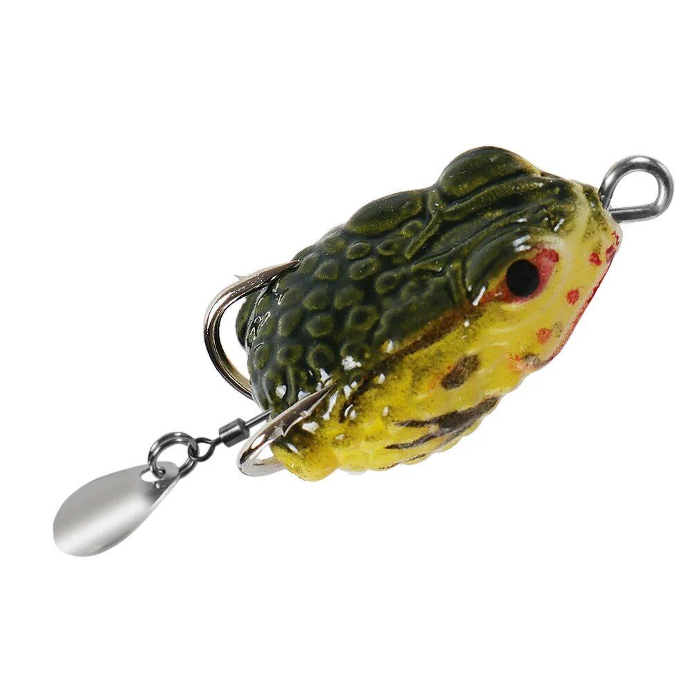 Pack of 5 Mini Frog Soft Baits, 25mm, 3g, Double Hide Hooks, Fishing Lures, Bionic Sequin Frog Baits, Artificial, Realistic Thunder Frog Lures, Size: Parallel Import