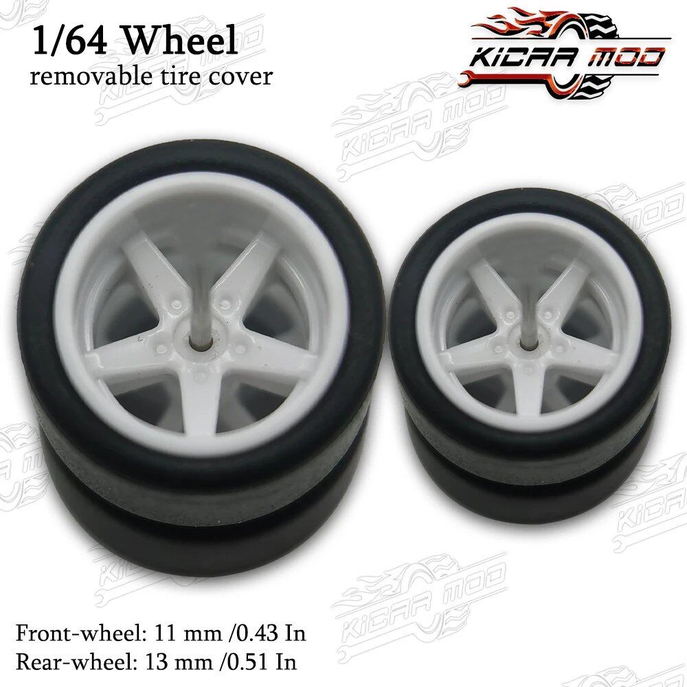1/64 Scale RLC Premium Slick Tires for Hot Wheels RLC Muscle Car Advan GT Model Car Modification Parts D:11mm+13mm (1 Set) Color Parallel Import