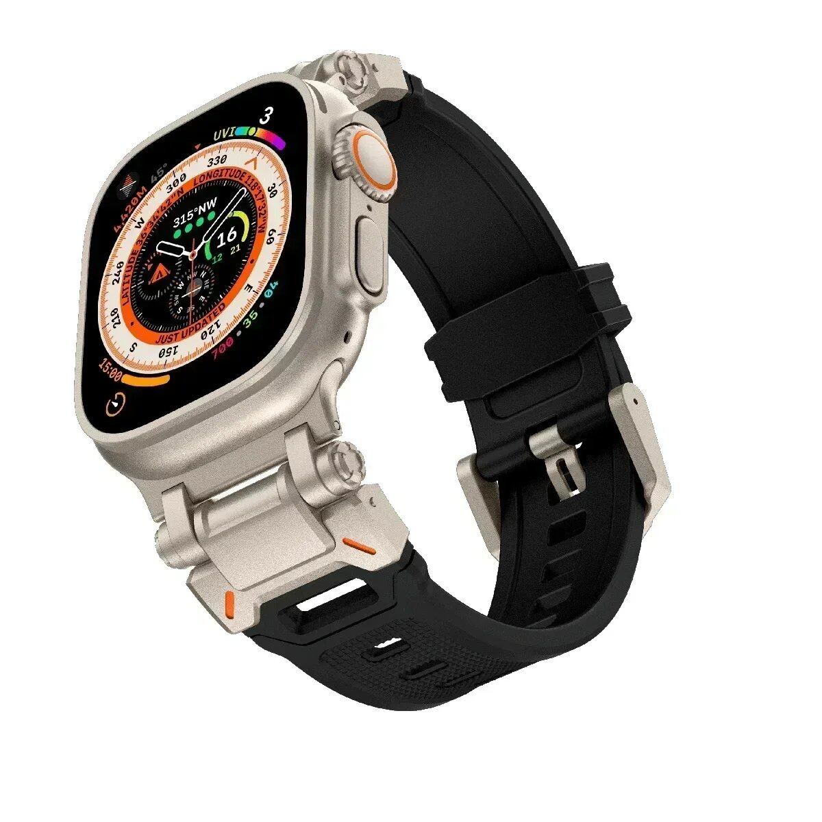 Apple Watch Ultra 2 / Series 9/8/7/SE/6/5/4用 スポーツラバーバンド - iWatch Ultra 49mm・45mm・42mm・44mm対応 高級TPUストラップ バンドカラー:;バンド幅:42mm 44mm 45mm 49mm 並行輸入品