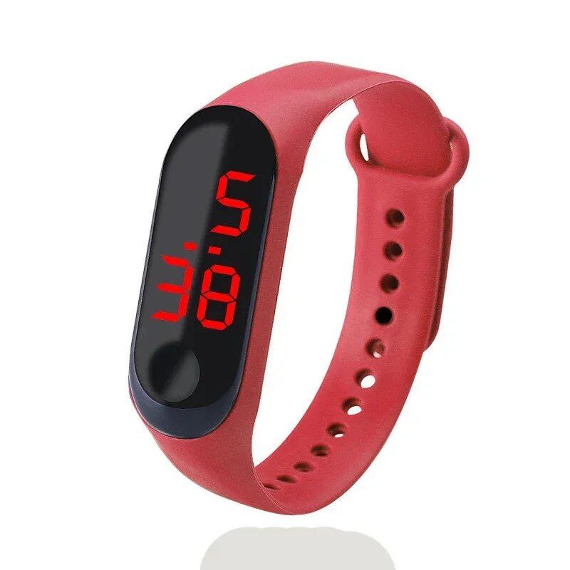 Kids' Fashion Sports Watch, Waterproof LED Digital Wristwatch with Ultra-Lightweight Silicone Slap, Unisex, for Kids and Teens, Parallel Import