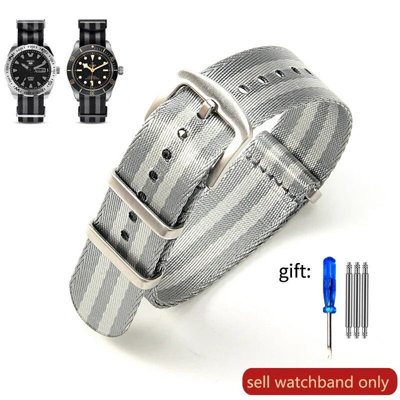 Breathable Soft Nylon Men's Watch Band for Omega 300 Ghost Party 007, Longines Conquest, Seiko, and Casio, 20mm and 22mm, Size 2, Parallel Import
