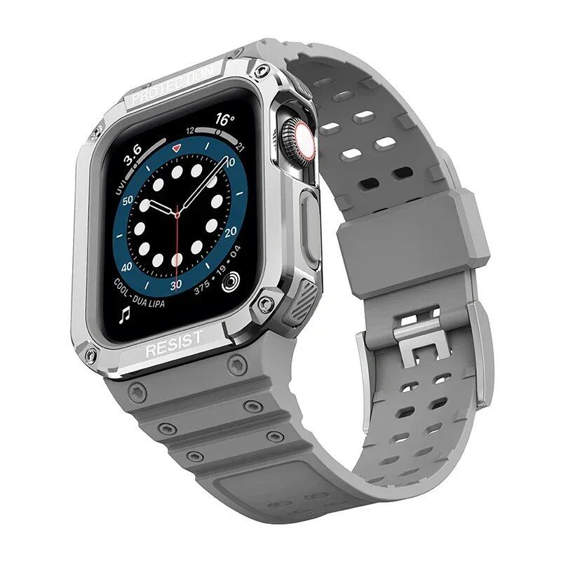 TPU Band Case for Apple Watch 45mm/49mm/44mm/41mm/40mm - Compatible with iWatch Ultra/7/8/6/5/4, Sport Strap, Wristband, Accessory, Band Color: mm, Parallel Import