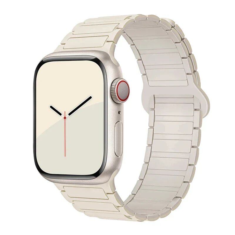 Magnetic Loop Band for Apple Watch, Compatible with 44mm, 40mm, 49mm, 45mm, 41mm, and 38mm Silicone Straps, Compatible with iWatch Series 9/8/7/6/5/4/3/SE/Ultra 2, Parallel Import