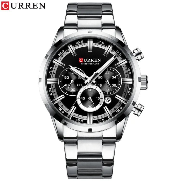 Karen Men's Watch with Blue Dial, Stainless Steel Band, Date Display, Waterproof, Luxury Business Watch, Imported