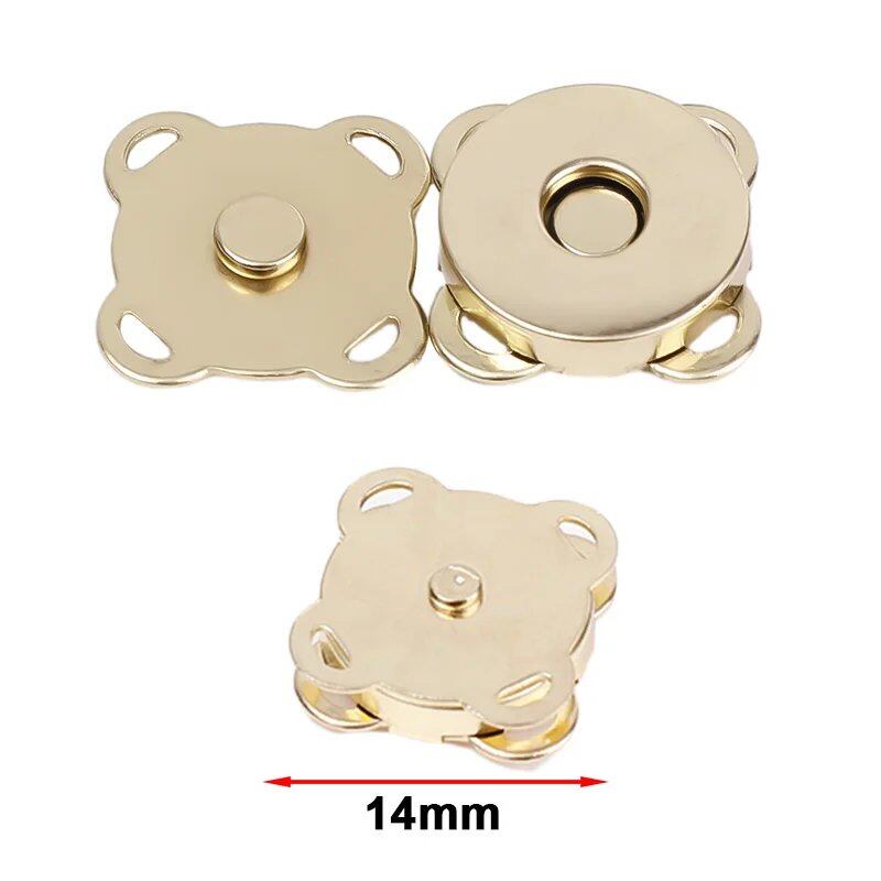 1/10 Set Magnetic Snap Buttons, Metal Invisible Sew-On Buttons with Locking Closures for Wallets, Bags, Clothing, and DIY Crafts, Size: mm, Parallel Import
