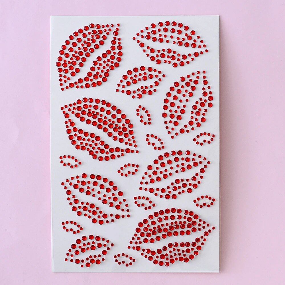 1/5 Random Color Glitter Face Tattoo Stickers for Kids, Sparkly Diamonds, for Costume Parties, Makeup, DIY Tattoo Decals, Parallel Import