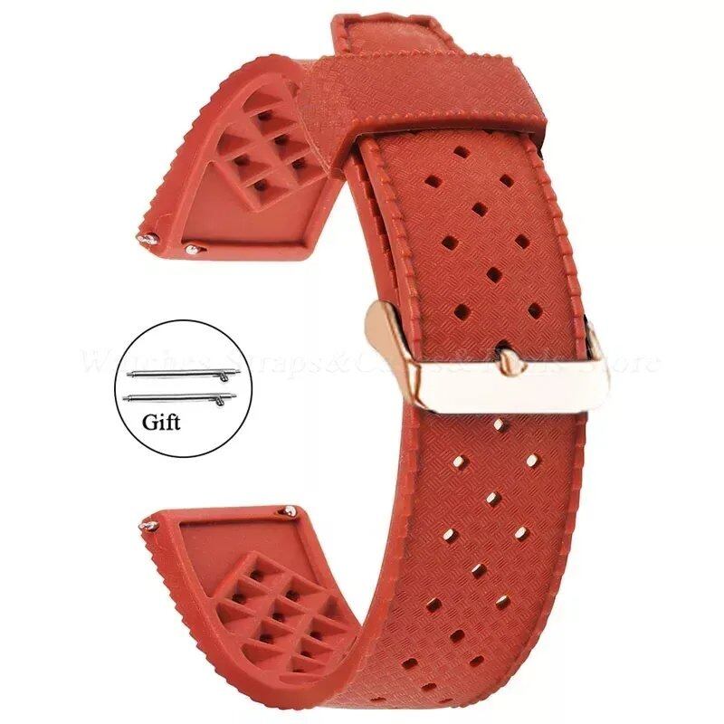 Premium-grade Tropic Silicone Watch Strap, 20mm, 22mm, Seiko, Oris, Omega, Quick Release, Diving, Waterproof, Rubber Bracelet, Band Color: mm, Parallel Import