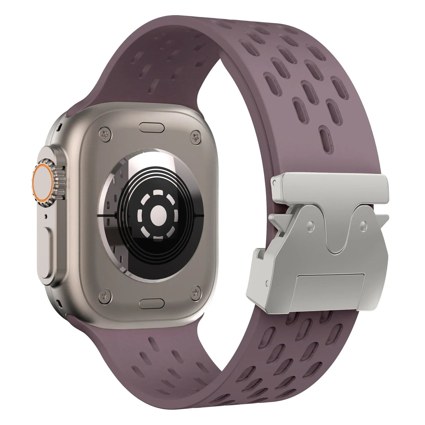 Breathe Silicone Band for Apple Watch - Compatible with Series 10/9/8/7/6/5/4/SE/Ultra 2 (including 49mm) and sizes: 46mm/45mm/44mm/42mm. Band Colors: 42mm, 44mm, 45mm, 49mm, S10-46mm. Ships from: Parallel Import.