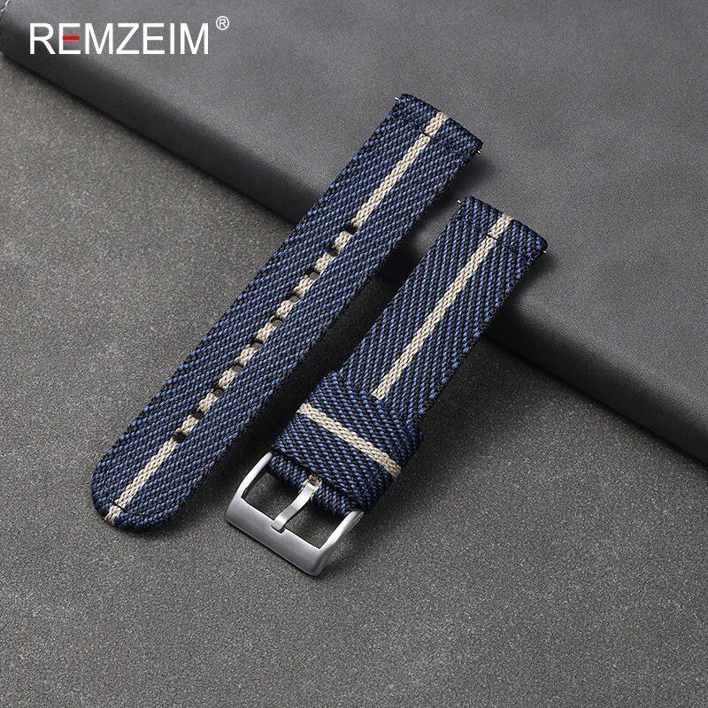 ダブルセクション ナイロン カラーブロック ストラップ メンズ レディース 快適 ウォッチバンド 20mm 22mm 時計ベルト アクセサリー バンドカラー:mm 並行輸入品