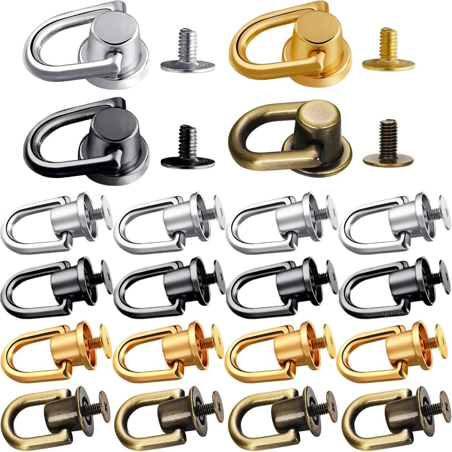 1/10 D-Ring Bag Clip Buckle, Retro Metal Double Buckle for Handbag Chain Handles, Strap Connections, Bag Hardware Accessories, Size: Parallel Import
