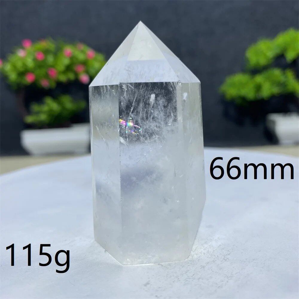 白水晶タワーワンド 六角オベリスク 研磨工芸品 天然原石 ミネラル標本 スピリチュアル瞑想ヒーリング 並行輸入品