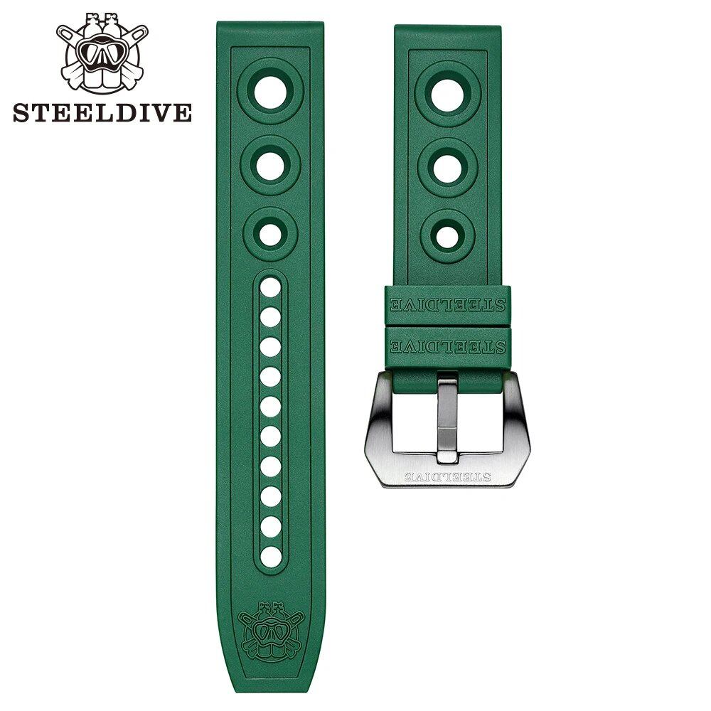 STEELDIVE 自動巻き メカニカル ストラップ 交換用 ダイバーズウォッチ ブルー ラバーストラップ 20/22mm バンドカラー:mm 並行輸入品