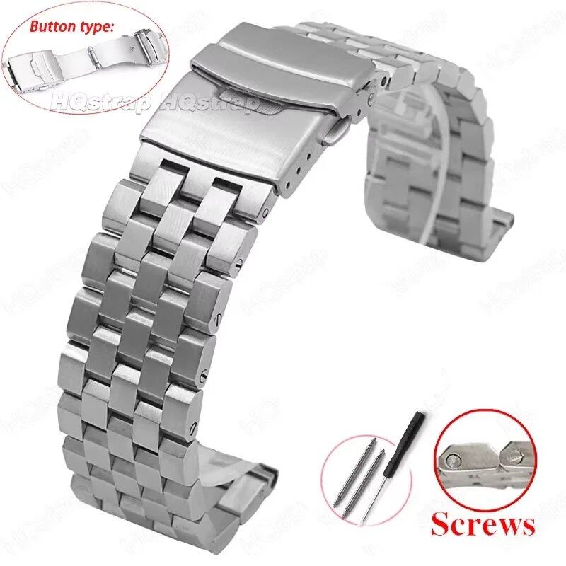 High-quality, full-solid stainless steel watch band, available in sizes 18mm, 20mm, 22mm, 24mm, and 26mm. Includes flat interface, includes tools, and is a metal watch band. Band Color: mm. Parallel import.