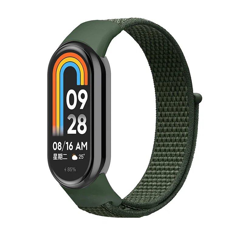 Xiaomi Mi Band 9/8/7/6/5/4/3 対応 ナイロンループストラップ NFCスマートウォッチ用交換バンド スポーツリストバンド サイズ:Mi Band 並行輸入品