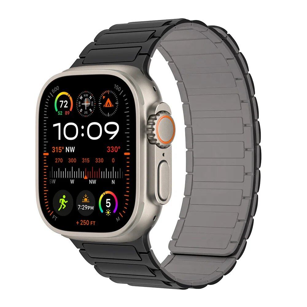 Magnetic Strap for Apple Watch, Silicone Wristband, 45mm, 44mm, 40mm, 46mm, 41mm, 42mm, 38mm, Compatible with iWatch Series 8/7/6/SE/9/10/Ultra 2/49mm, Band Color: mm; Parallel Import