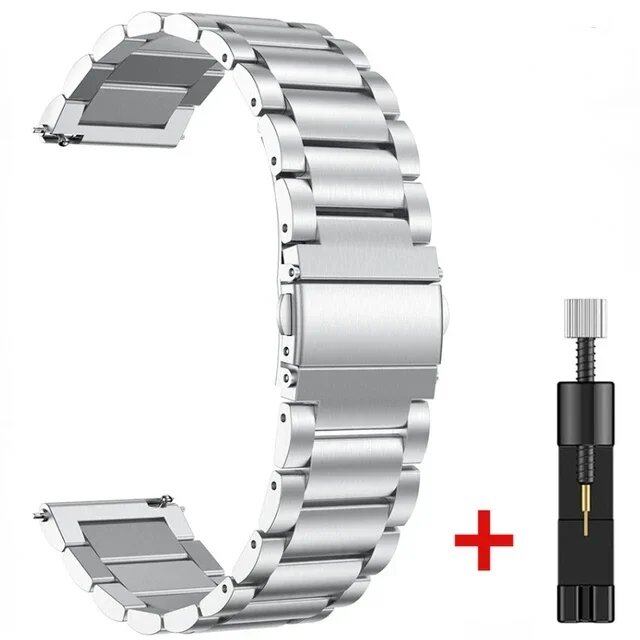 20/22mm Stainless Steel Metal Strap for Huawei Watch GT 4/GT3 (46mm), Samsung Galaxy Watch 6/5/7, and Amazfit GTS/GTR. Band Color: mm. Parallel Import.